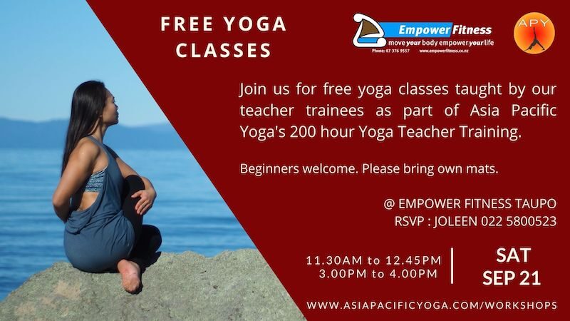 Free yoga classes - FREE Yoga TAUPO Sep 2024
