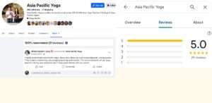 Asia Pacific Yoga Student Reviews