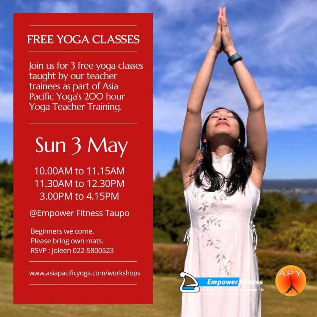 Free Yoga Class May 2026 Taupo Asia Pacific Yoga